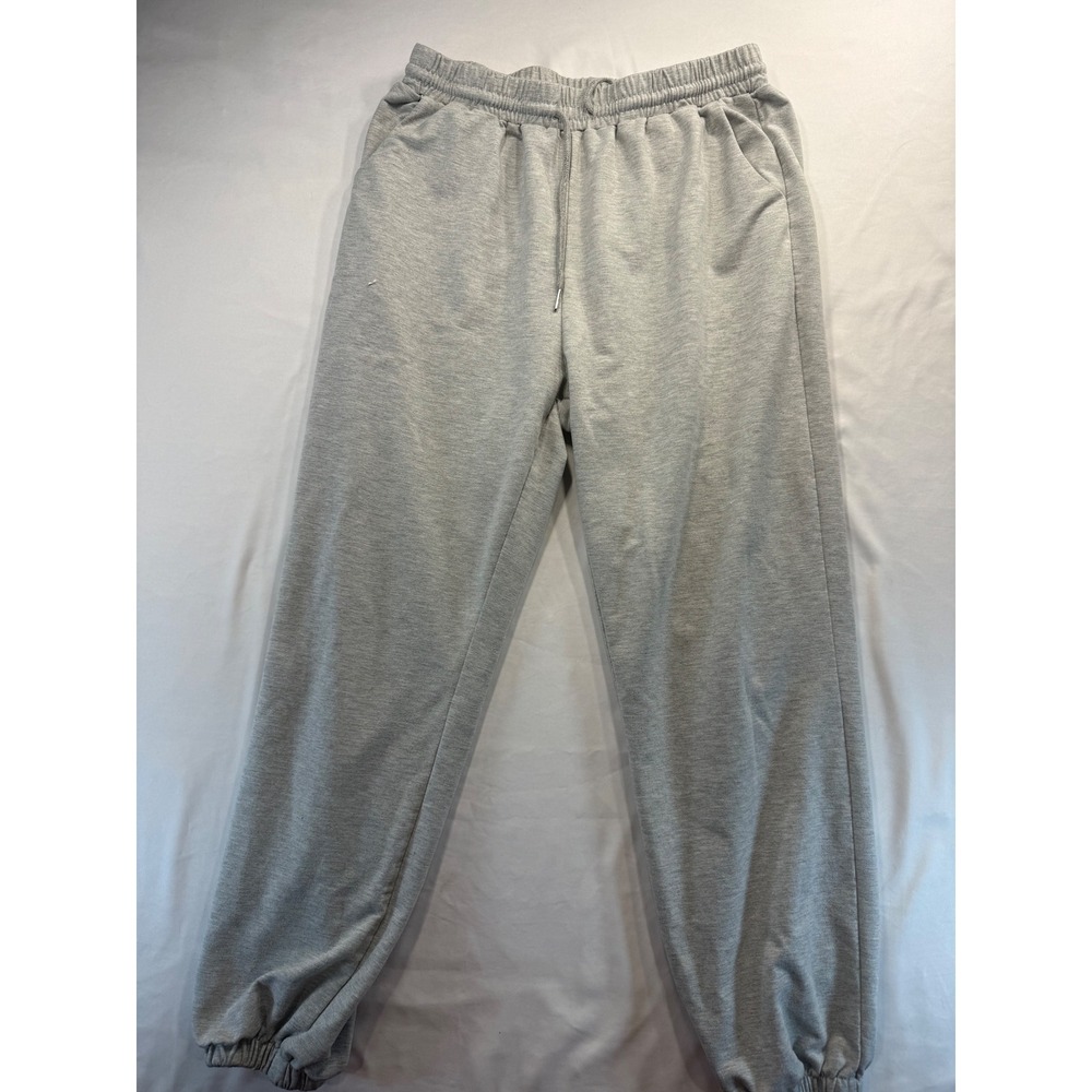 SHEIN Women Joggers Heather Gray Sweatpants Size L 8/10 Drawstring Pockets